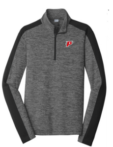 Pomperaug Soccer Electric Heather Colorblock 1/4-Zip Pullover ST397