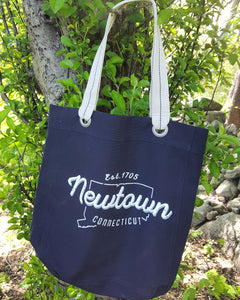 Vintage Newtown Navy Tote Bag