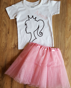 Princess T-Shirt plus 11" Fluffy Tutu Skirt